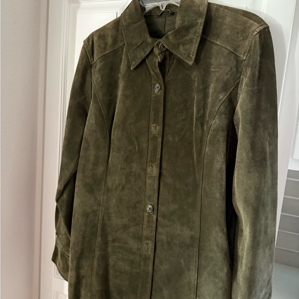 Genuine suede shirt jacket